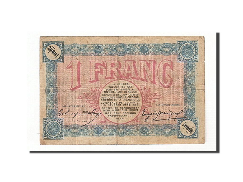France, Belfort, 1 Franc, 1917, TB, Pirot:23-32