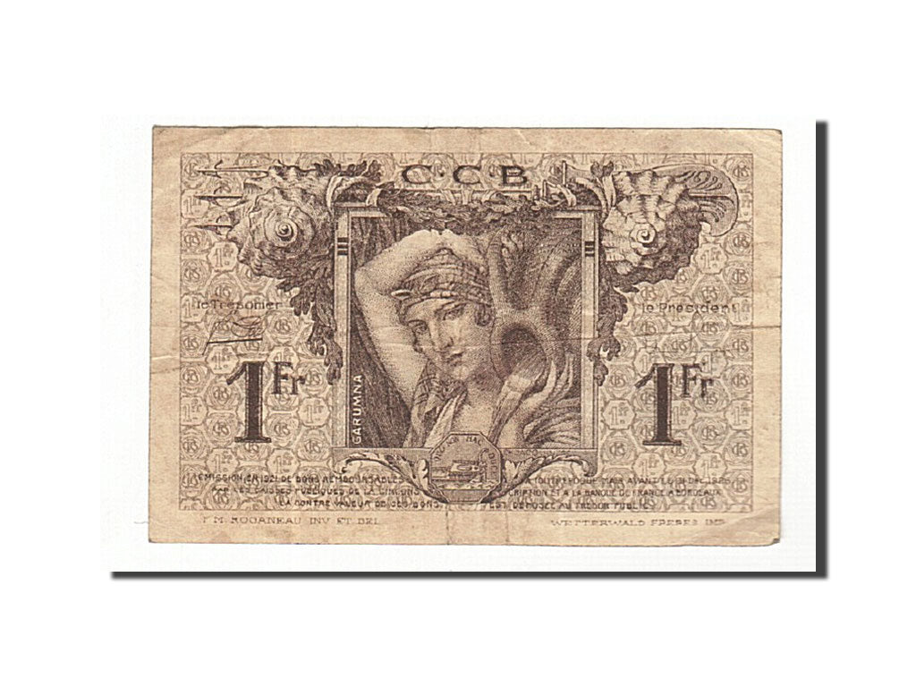 Billet, France, Bordeaux, 1 Franc, 1921, TTB, Pirot:30-30