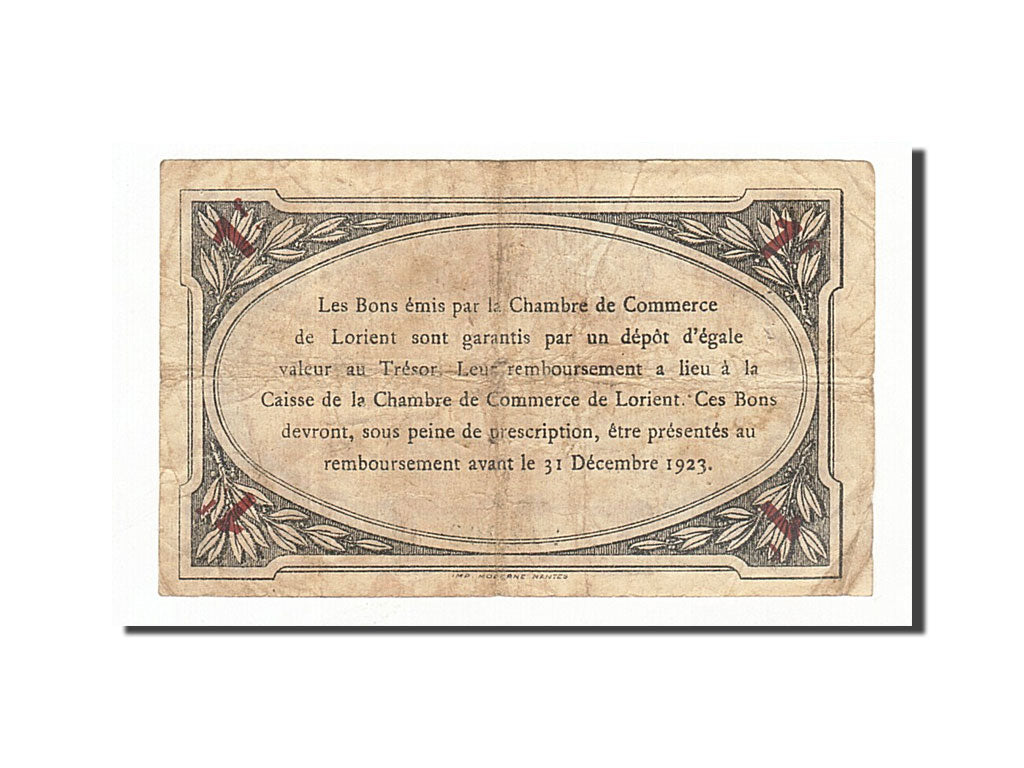 France, Lorient, 1 Franc, 1920, VF(30-35), Pirot:75-33