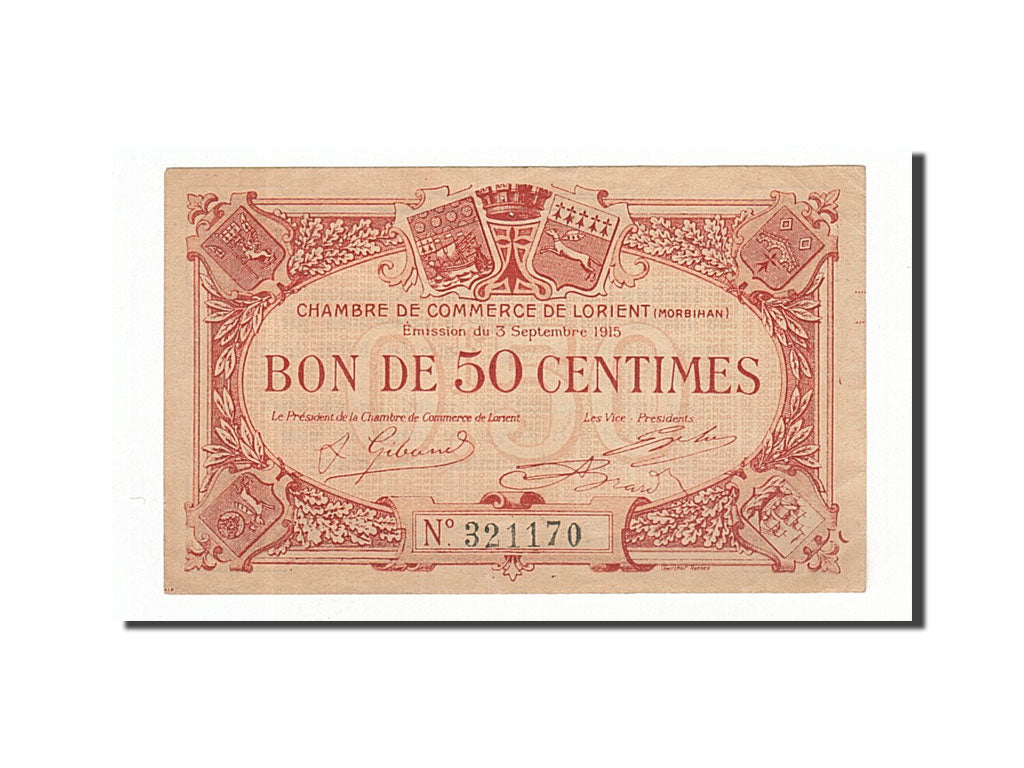 France, Lorient, 50 Centimes, 1915, AU(55-58), Pirot:75-4