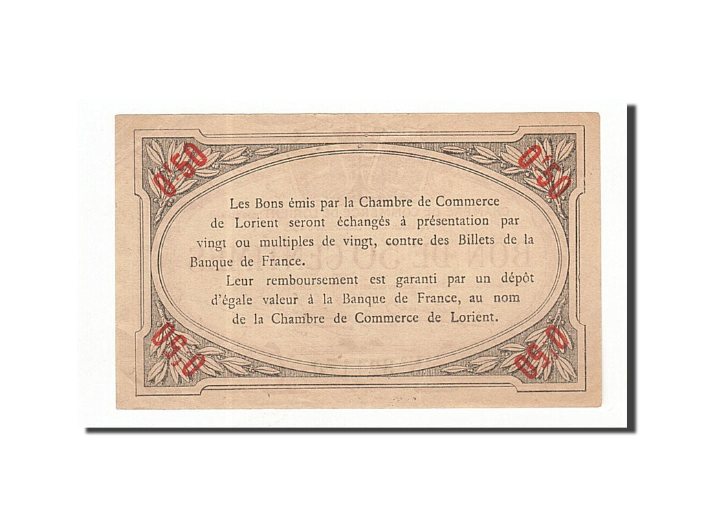 France, Lorient, 50 Centimes, 1915, AU(55-58), Pirot:75-4