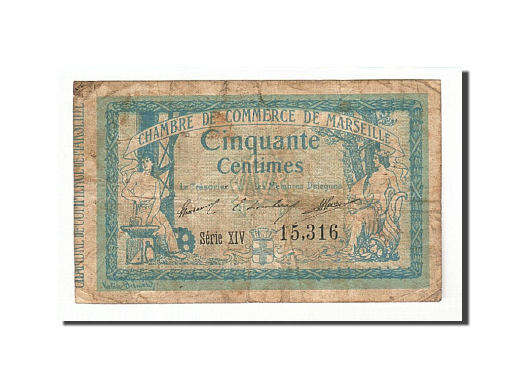 France, Marseille, 50 Centimes, 1915, VF(20-25), Pirot:79-45