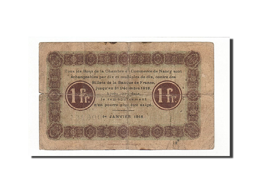Geldschein, Frankreich, Nancy, 1 Franc, 1916, S, Pirot:87-8
