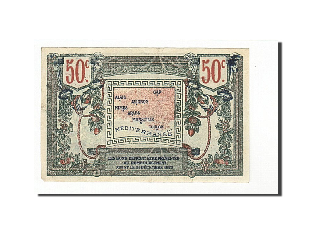 Banknote, Pirot:102-9, 50 Centimes, France, AU(55-58), Marseille