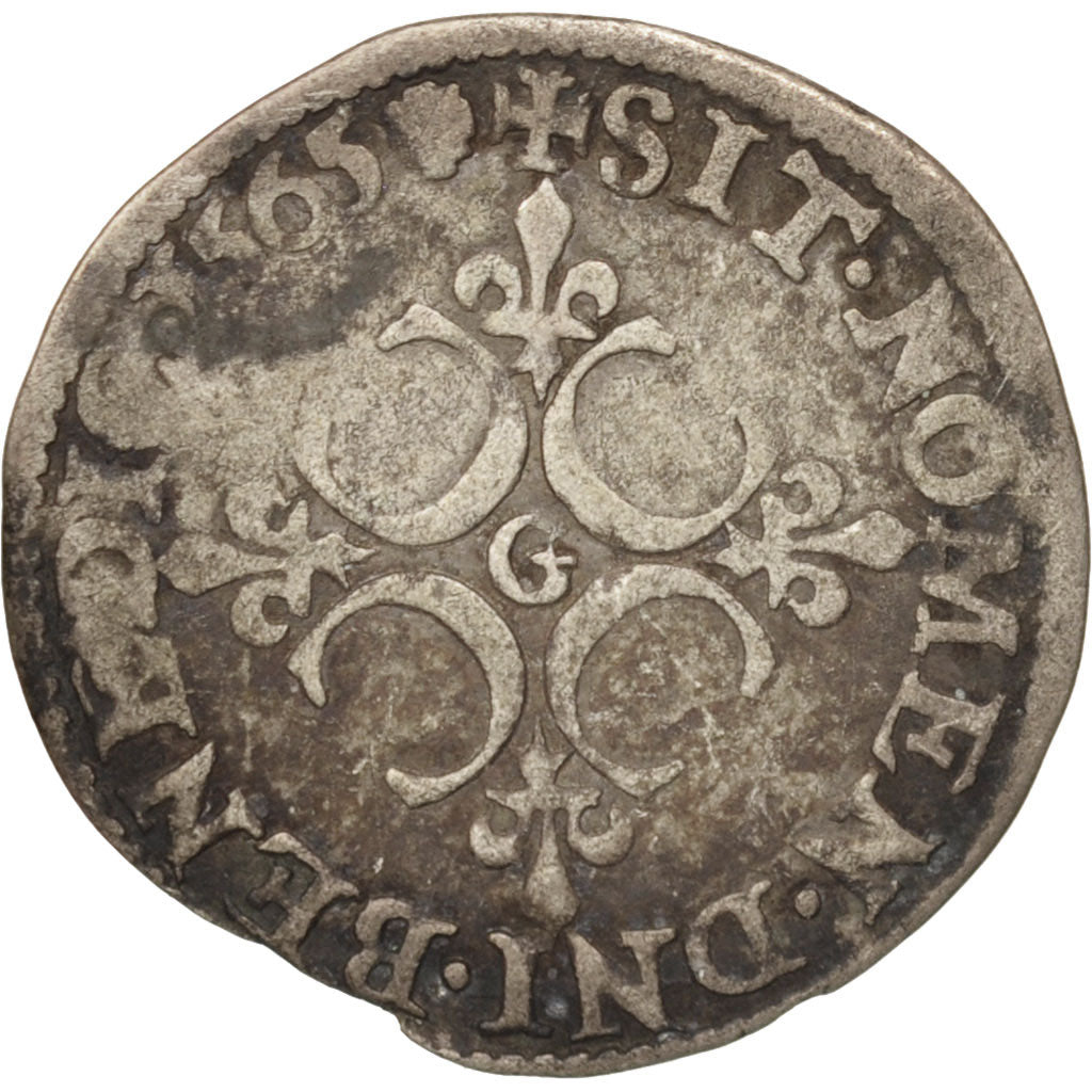 France, Charles IX, Sol Parisis, 1565, Poitiers, F(12-15), Silver, Sombart:4460