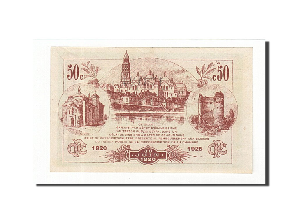 France, Perigueux, 50 Centimes, 1920, UNC(60-62), Pirot:98-25