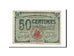 Banknot, Francja, Rochefort-sur-Mer, 50 Centimes, 1920, VF(30-35), Pirot:107-17