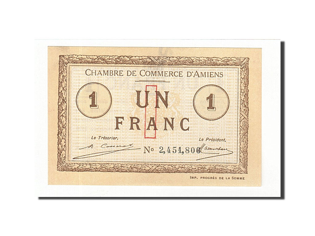 France, Amiens, 1 Franc, 1920, UNC(65-70), Pirot:7-51