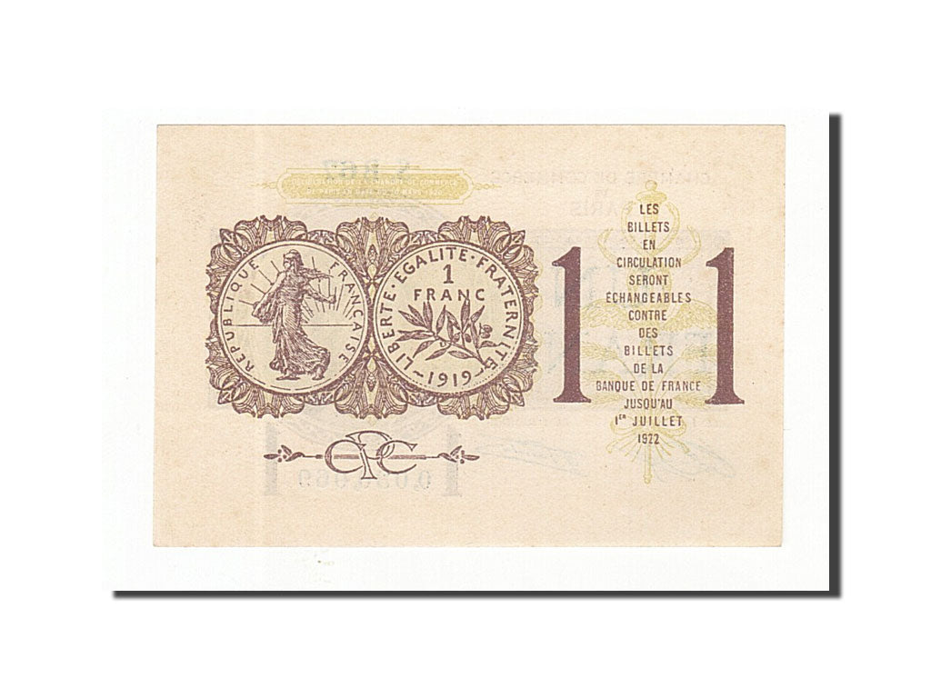Banknote, Pirot:97-23, 1 Franc, 1920, France, UNC(60-62), Paris