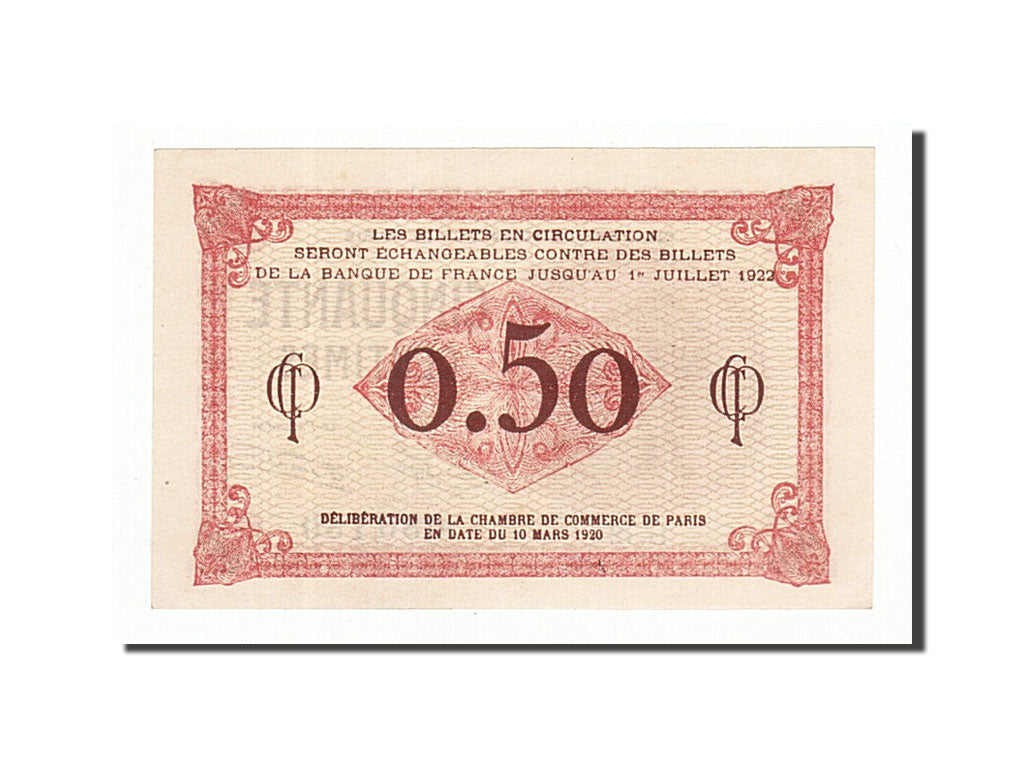 Banknote, Pirot:97-10, 50 Centimes, 1920, France, UNC(65-70), Paris