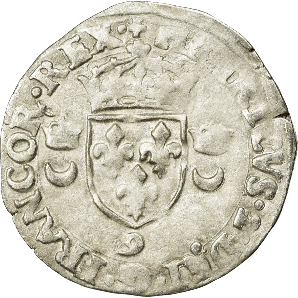 Moneda, Francia, Douzain aux croissants, 1552, Rennes, MBC, Vellón