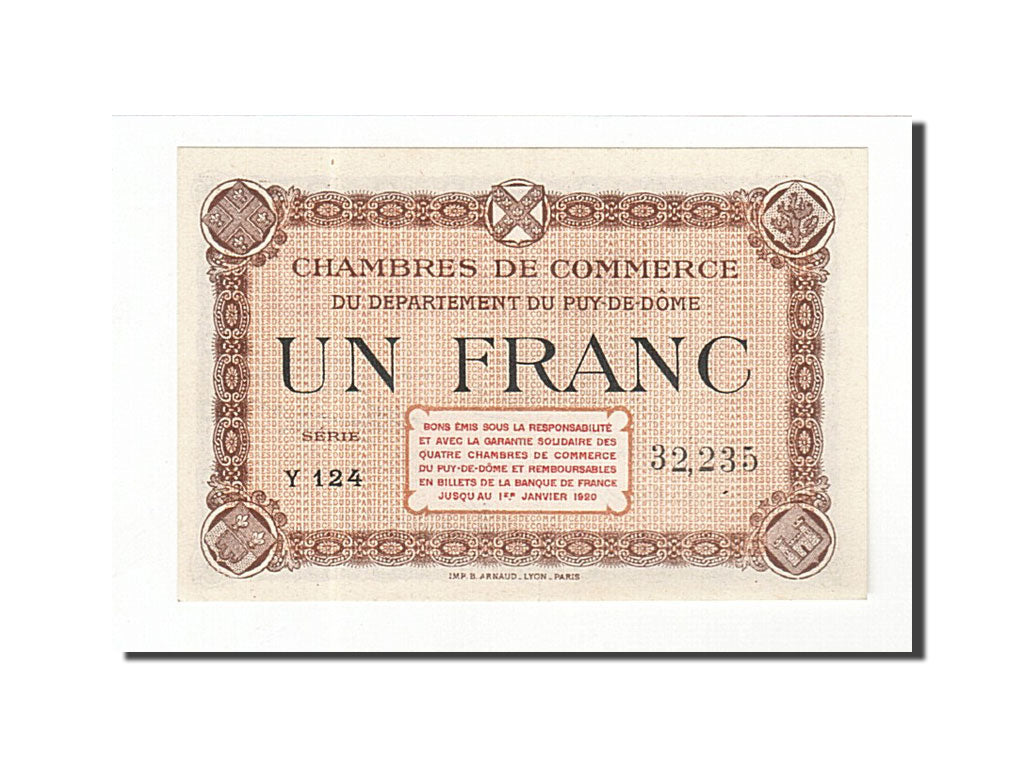 France, Clermont-Ferrand, 1 Franc, UNC(65-70), Pirot:103-6