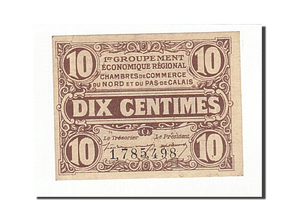 Banknote, Pirot:94-2, 10 Centimes, France, UNC(60-62), Lille