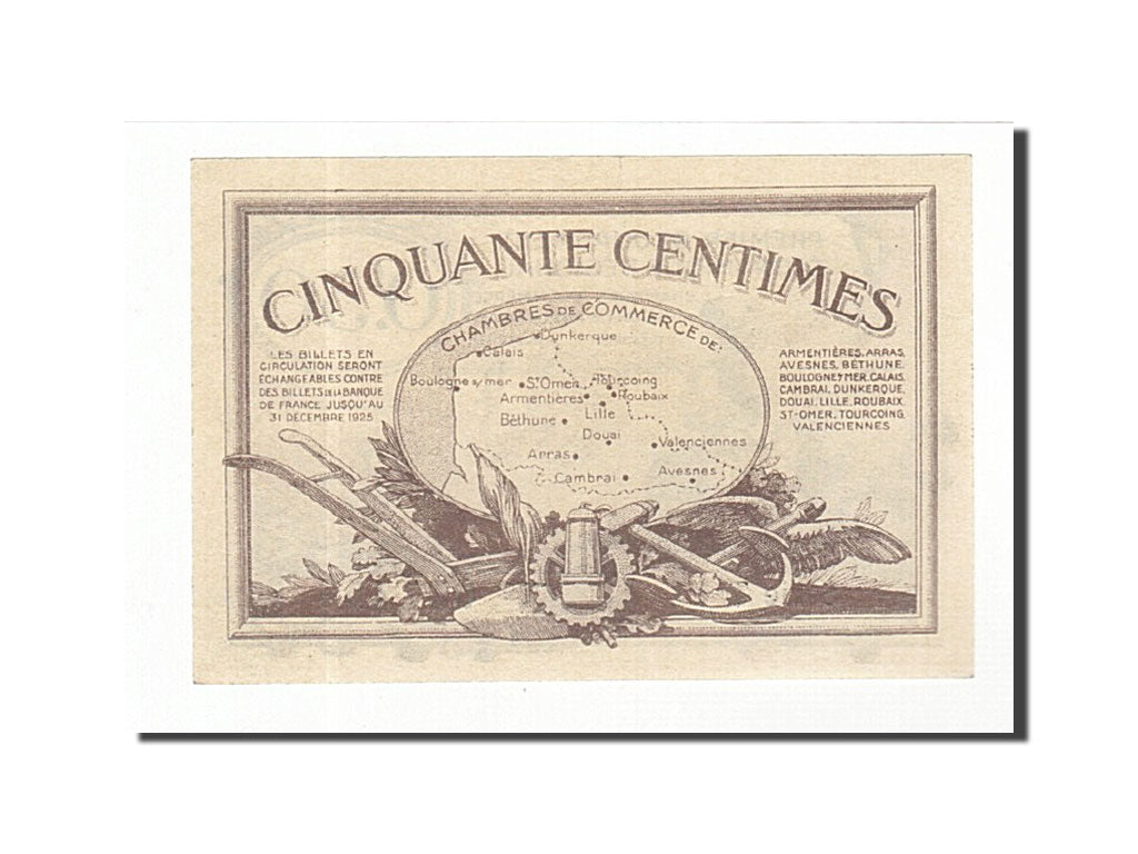 Banknote, Pirot:94-4, 50 Centimes, France, UNC(63), Lille