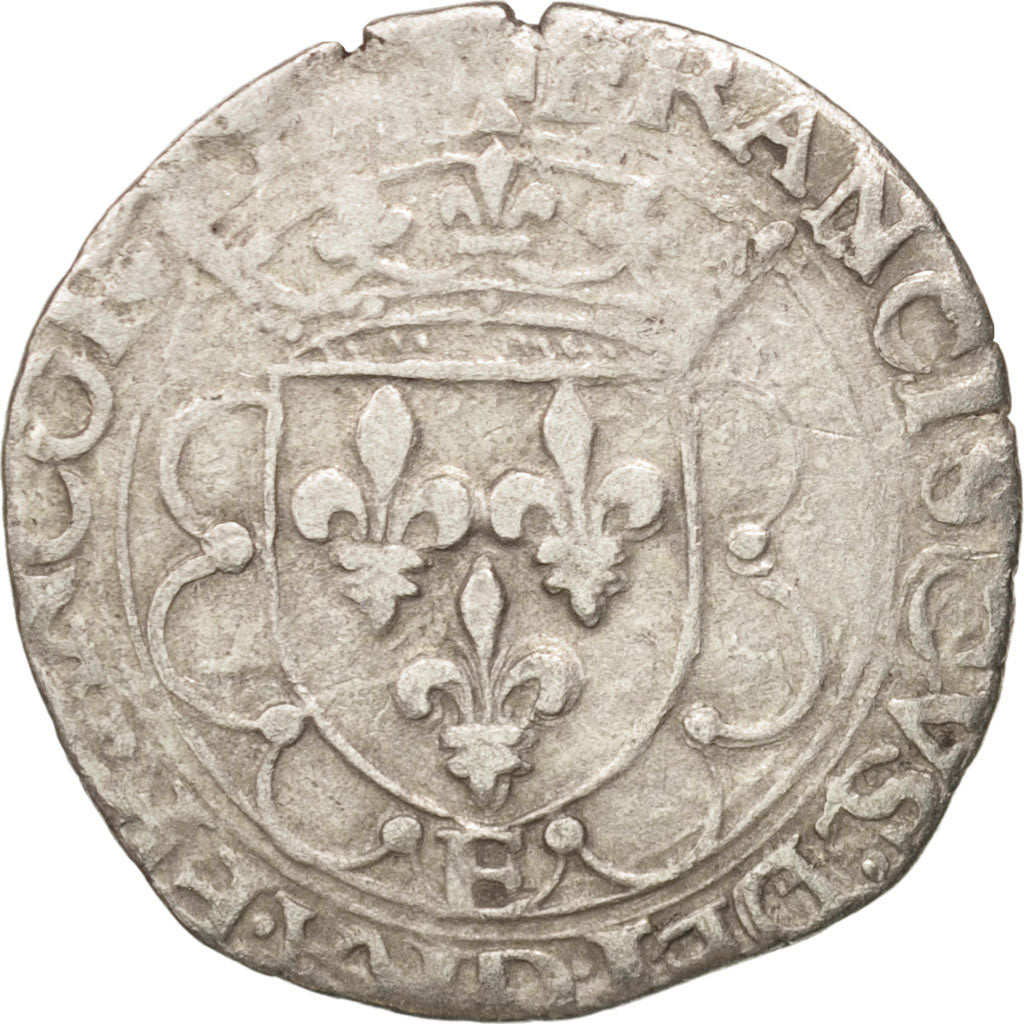 France, Douzain à la Croisette, Undated, Tours, VF(20-25), Billon, Sombart:4368