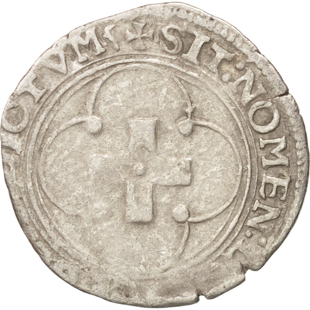 France, Douzain à la Croisette, Undated, Tours, VF(20-25), Billon, Sombart:4368
