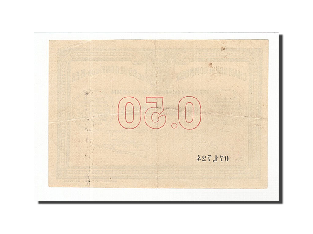 Banknote, Pirot:31-1, 50 Centimes, 1914, France, AU(55-58), Boulogne-sur-Mer