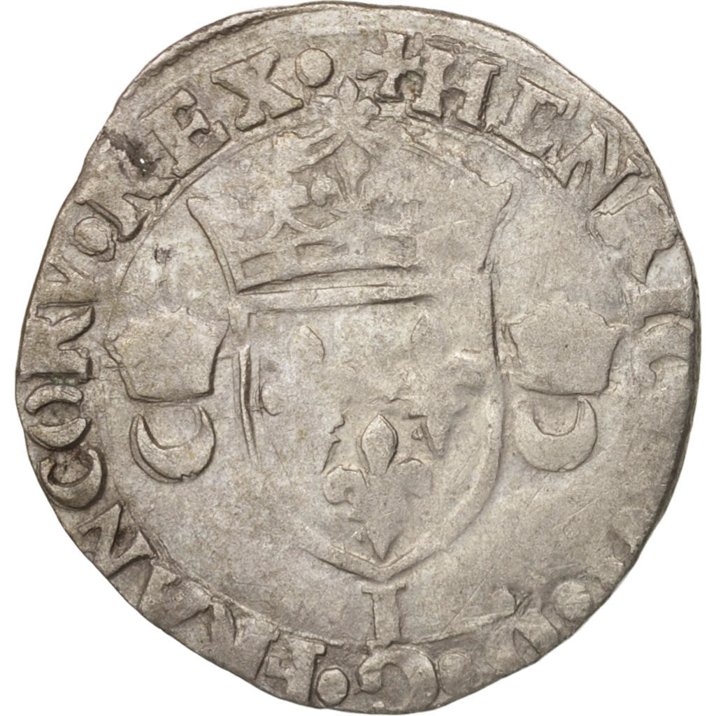 France, Douzain aux croissants, 1556, Limoges, VF(30-35), Billon, Sombart:4380