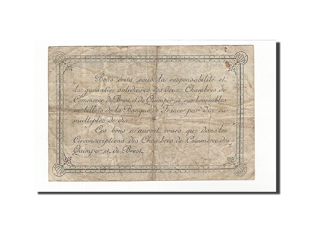 Banconote, Pirot:104-23, BB, Quimper et Brest, 1 Franc, 1922, Francia
