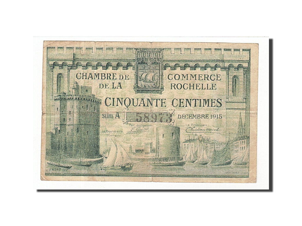 Frankreich, La Rochelle, 50 Centimes, 1915, EF(40-45), Pirot:66-1
