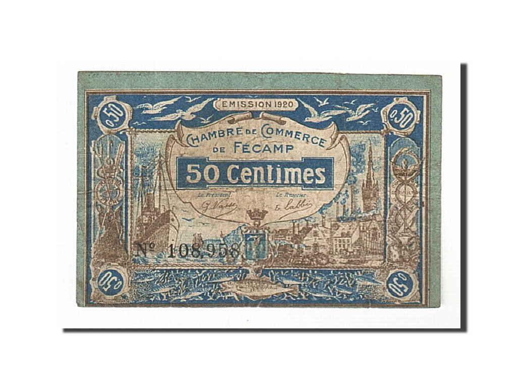 France, Fécamp, 50 Centimes, 1920, VF(20-25), Pirot:58-1