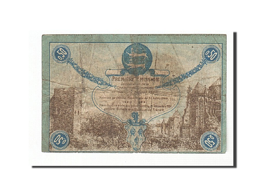 France, Fécamp, 50 Centimes, 1920, VF(20-25), Pirot:58-1
