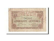 Banknote, Pirot:22-1, 50 Centimes, 1920, France, VF(30-35), Beauvais