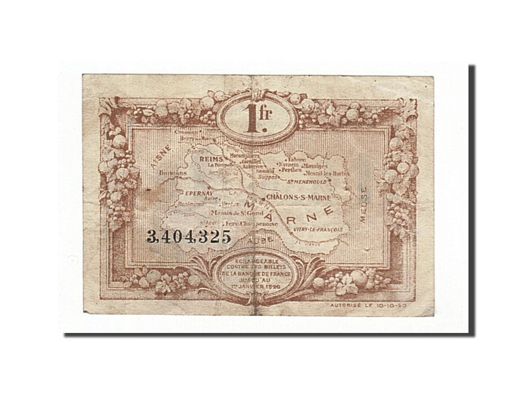 France, Reims, 1 Franc, 1920, VF(30-35), Pirot:43-2