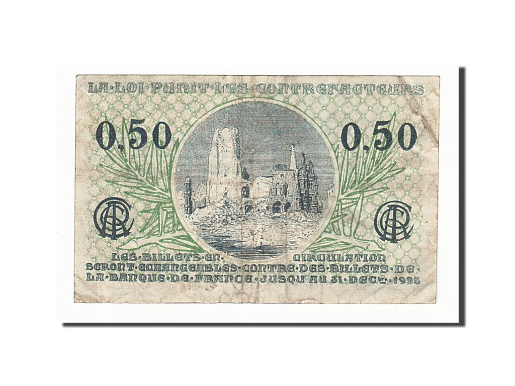 France, Arras, 50 Centimes, EF(40-45), Pirot:13-4