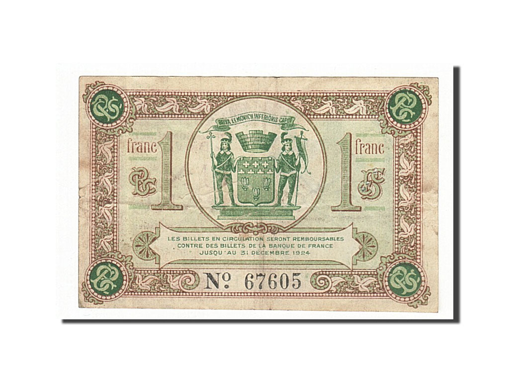 Banknote, Pirot:33-2, 1 Franc, France, EF(40-45), Brive