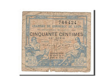 Banconote, Pirot:77-22, B+, Lyon, 50 Centimes, 1920, Francia