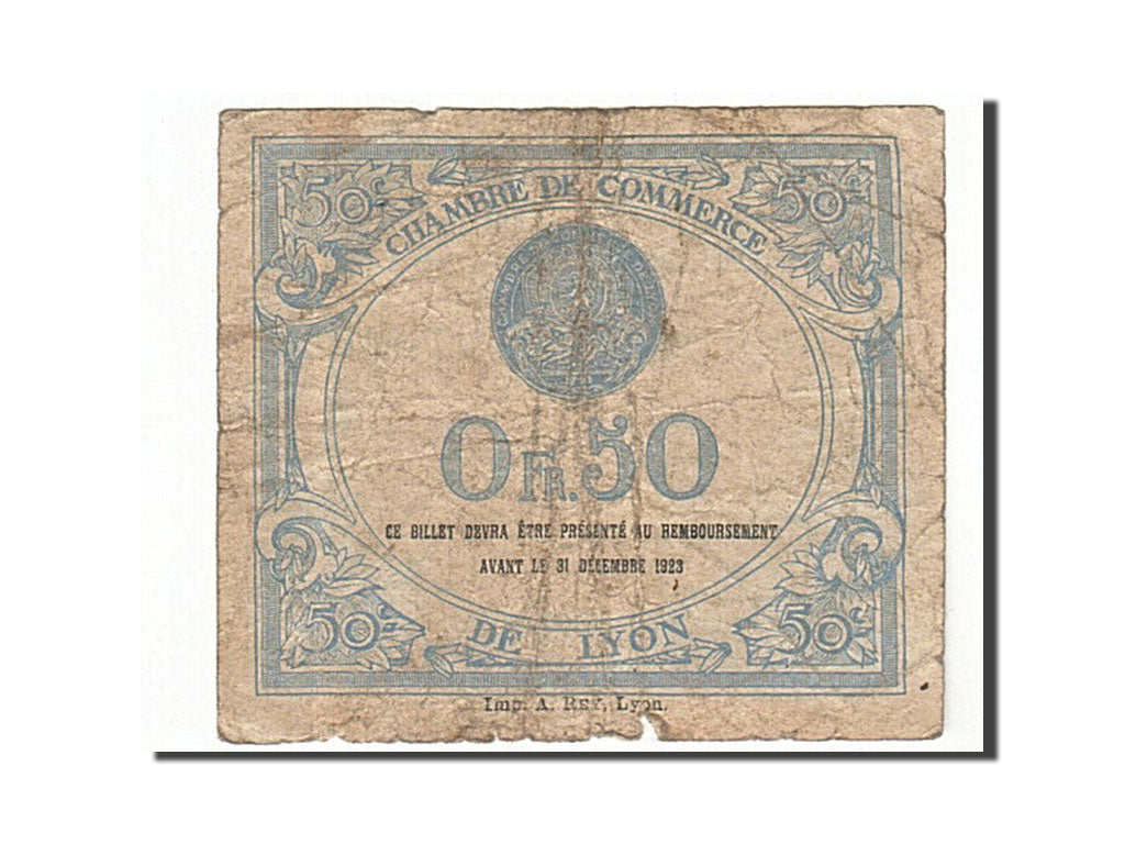 Banknote, Pirot:77-22, 50 Centimes, 1920, France, F(12-15), Lyon