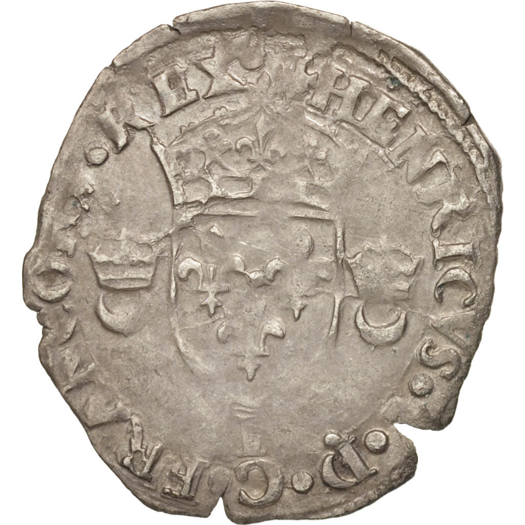 France, Douzain aux croissants, 1552, Limoges, VF(30-35), Billon, Sombart:4380