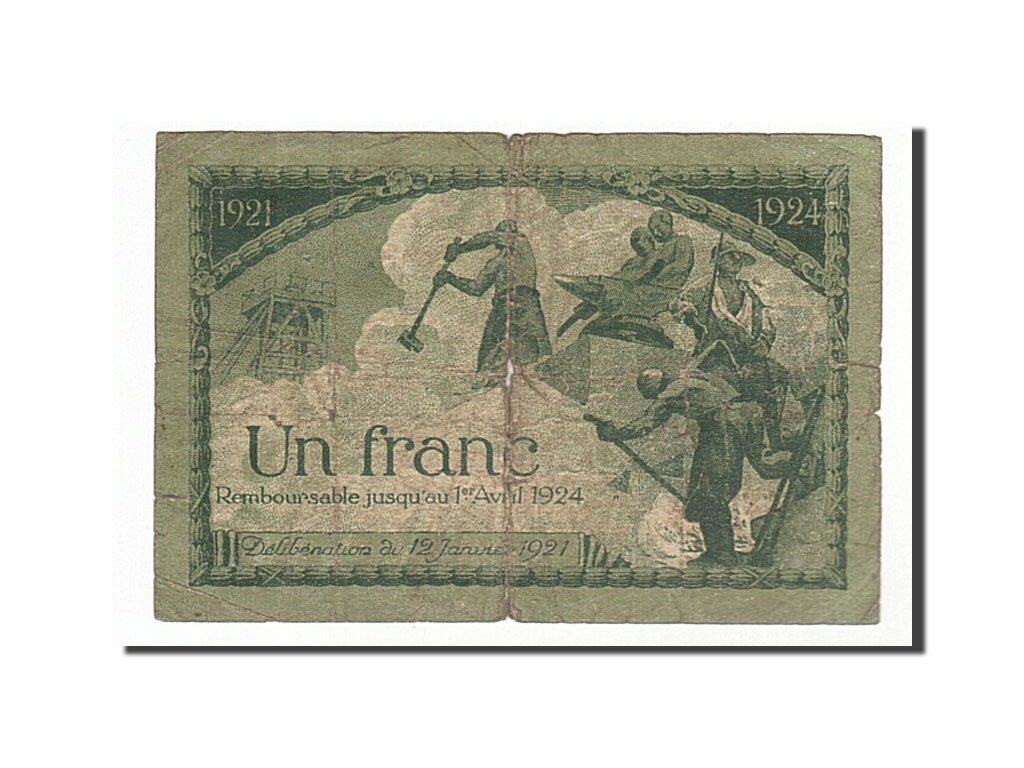 Banknote, Pirot:114-7, 1 Franc, 1921, France, VG(8-10), Saint-Etienne