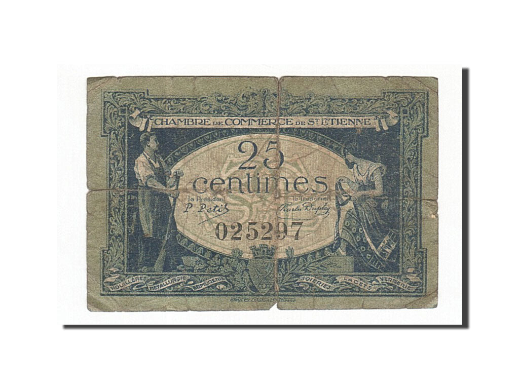 Billet, France, Saint-Etienne, 25 Centimes, 1921, TB, Pirot:114-5