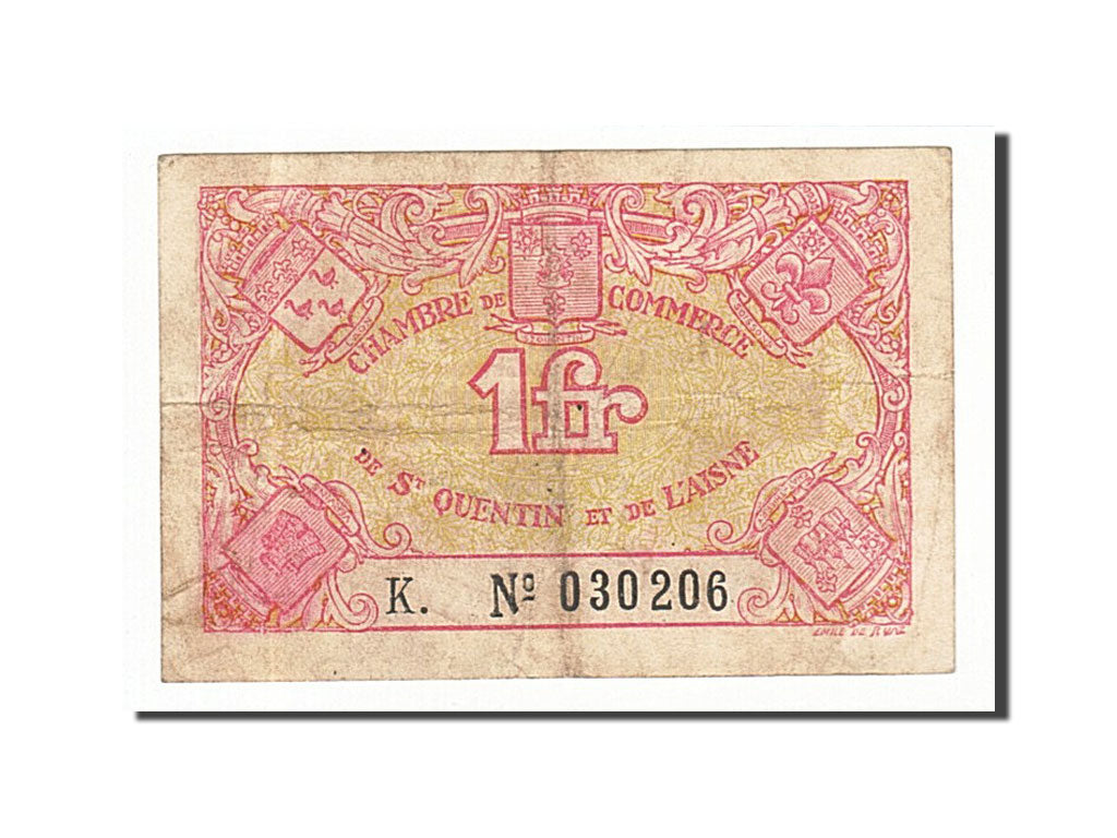 France, Saint-Quentin, 1 Franc, VF(30-35), Pirot:116-3