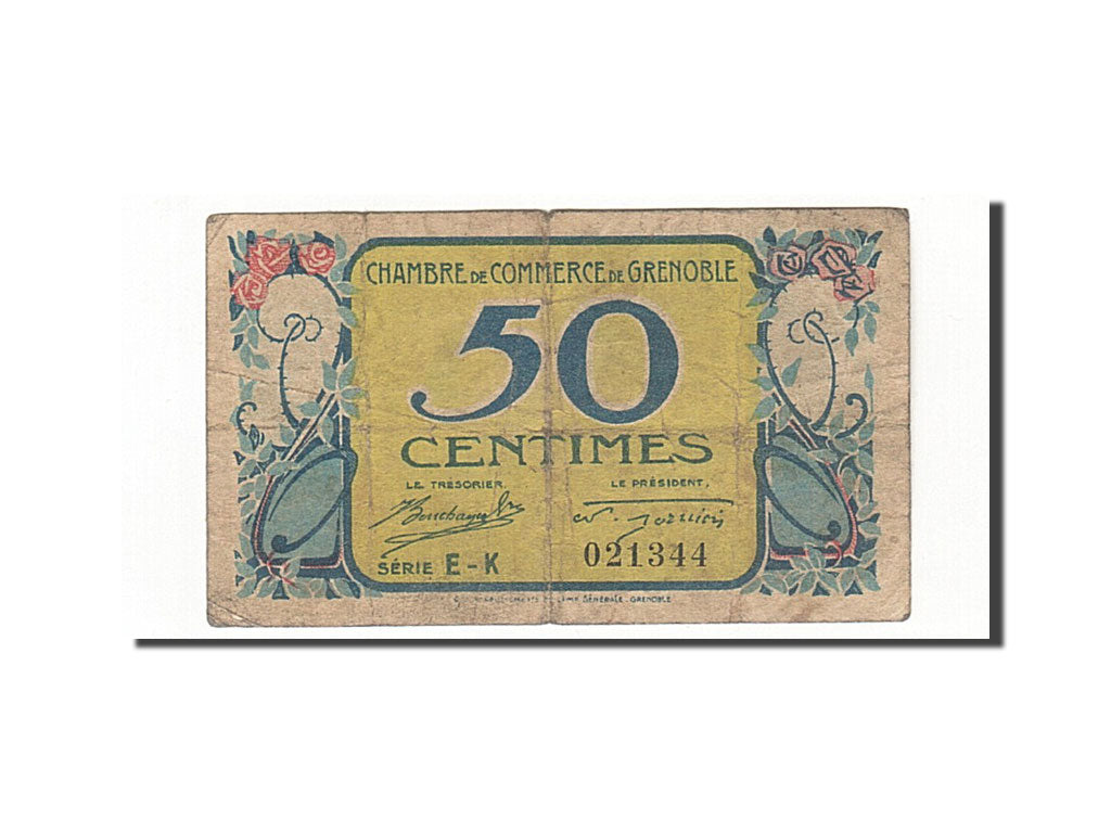 France, Grenoble, 50 Centimes, 1917, TB+, Pirot:63-14
