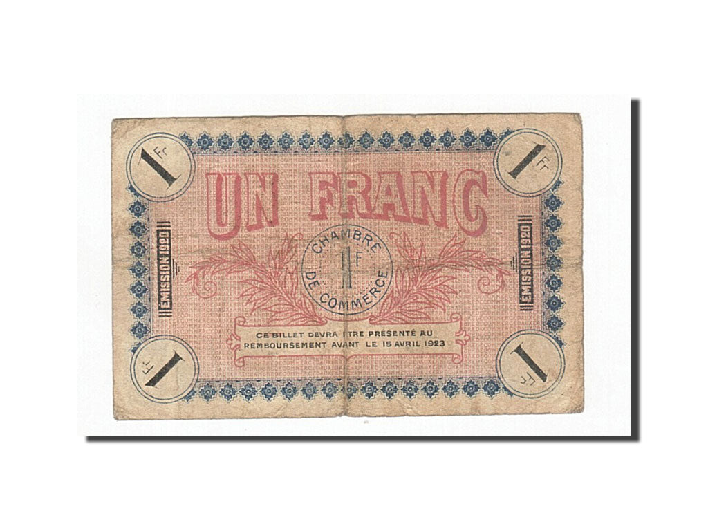 France, Auxerre, 1 Franc, 1920, VF(30-35), Pirot:17-26