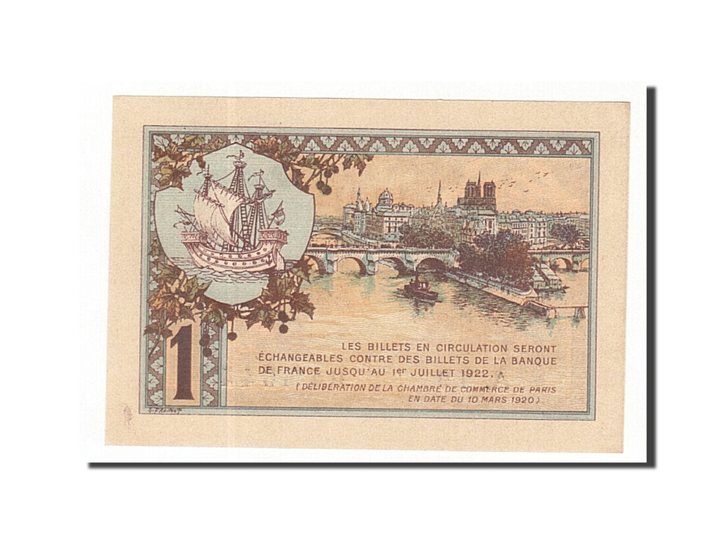 Banknote, Pirot:97-36, 1 Franc, 1920, France, UNC(63), Paris