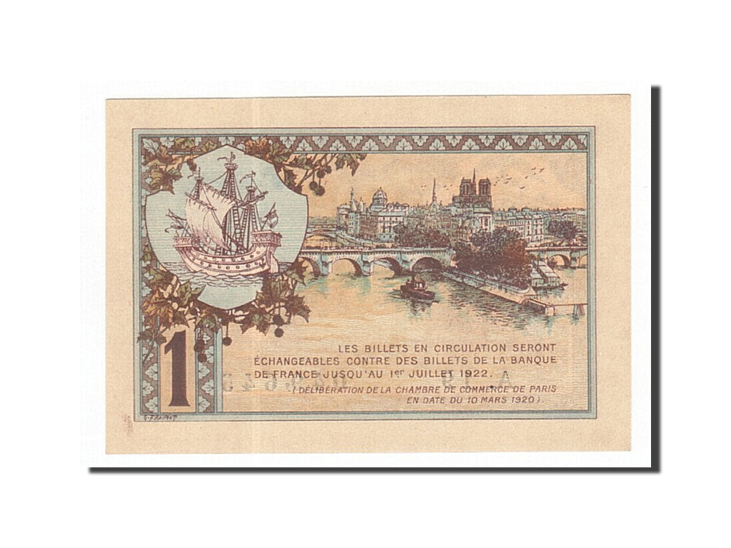 France, Paris, 1 Franc, 1920, UNC(63), Pirot:97-36