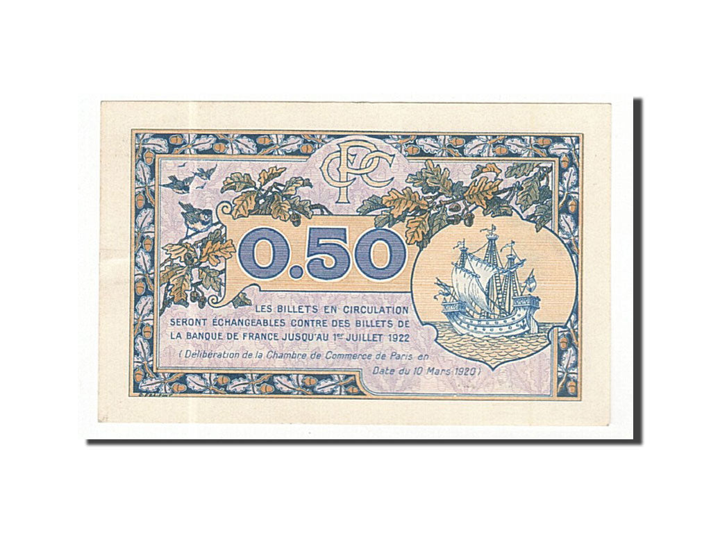 Banknote, Pirot:97-31, 50 Centimes, 1920, France, UNC(65-70), Paris