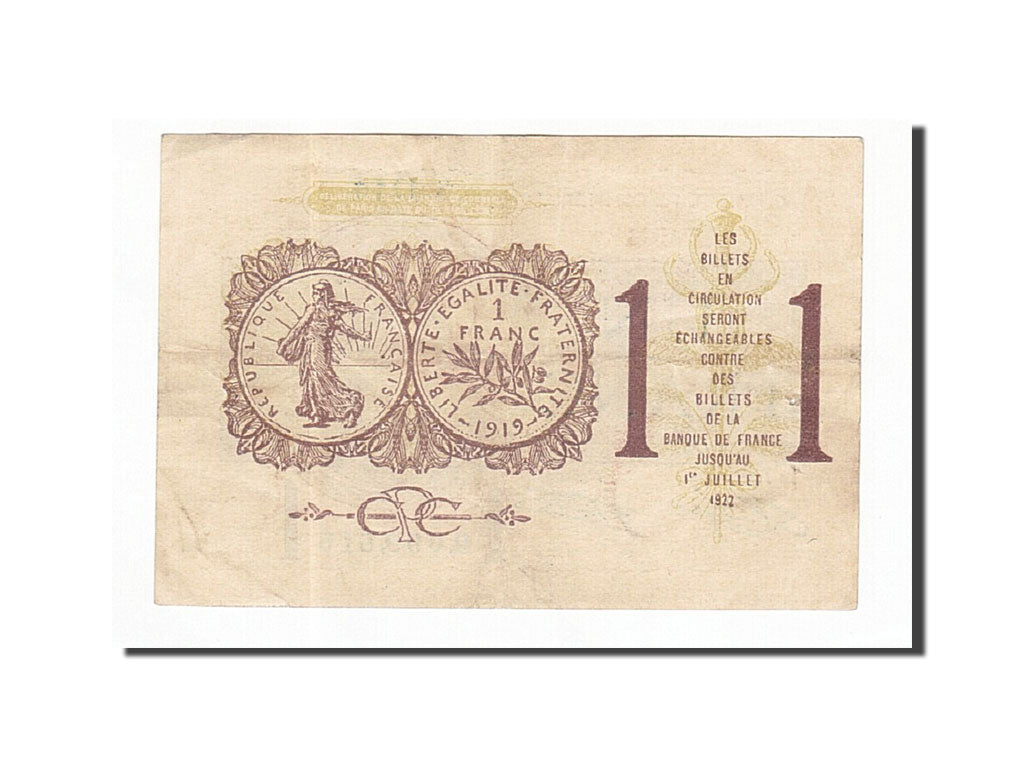 Banknote, Pirot:97-23, 1 Franc, 1920, France, EF(40-45), Paris