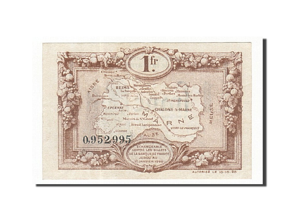 Billet, France, Reims, 1 Franc, 1920, TTB+, Pirot:43-2