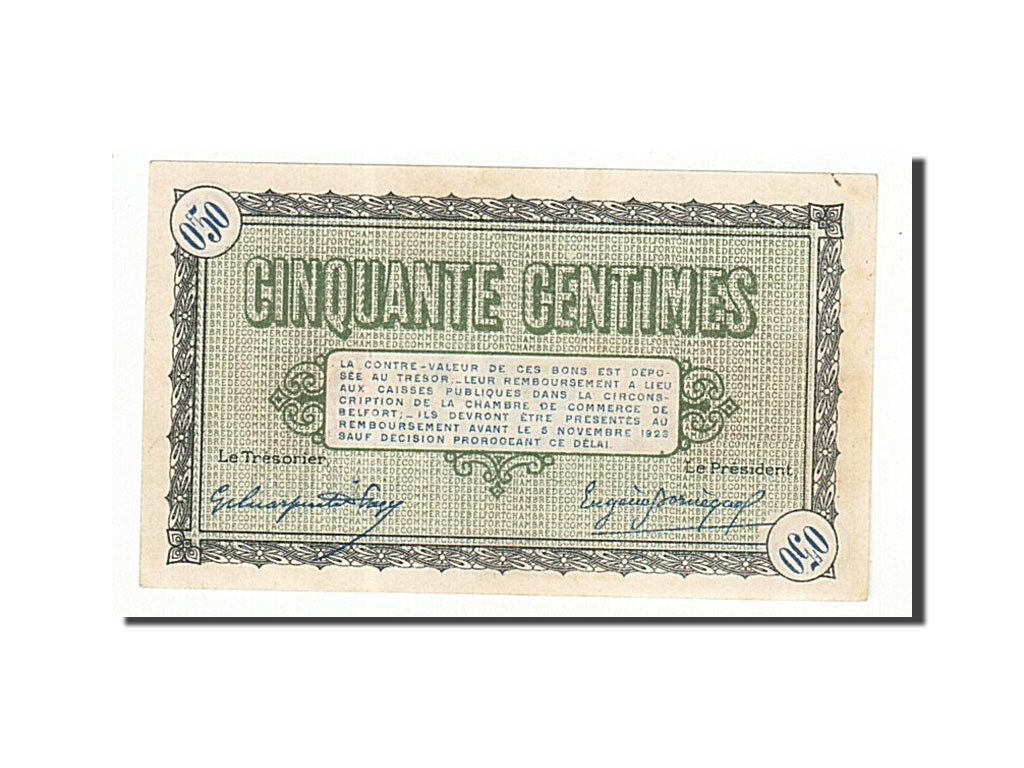 France, Belfort, 50 Centimes, 1918, UNC(60-62), Pirot:23-34