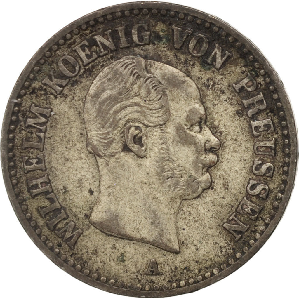 German States, PRUSSIA, Friedrich Wilhelm IV, 1/6 Thaler, 1863, Berlin,EF(40-45)