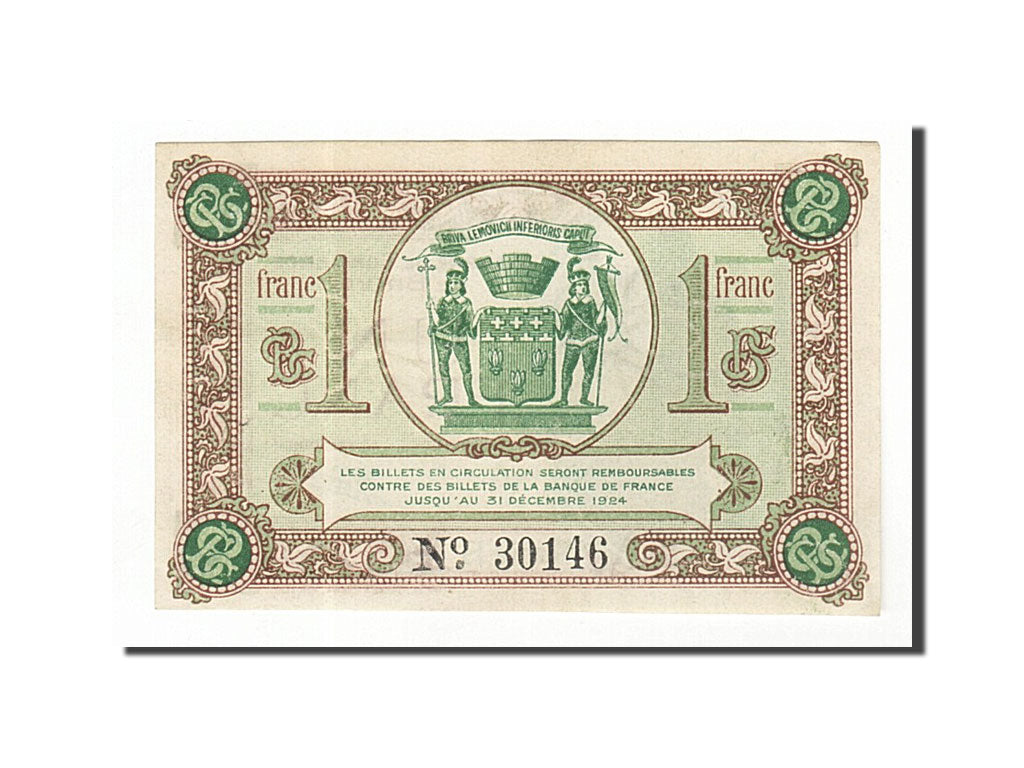 France, Brive, 1 Franc, AU(55-58), Pirot:33-2