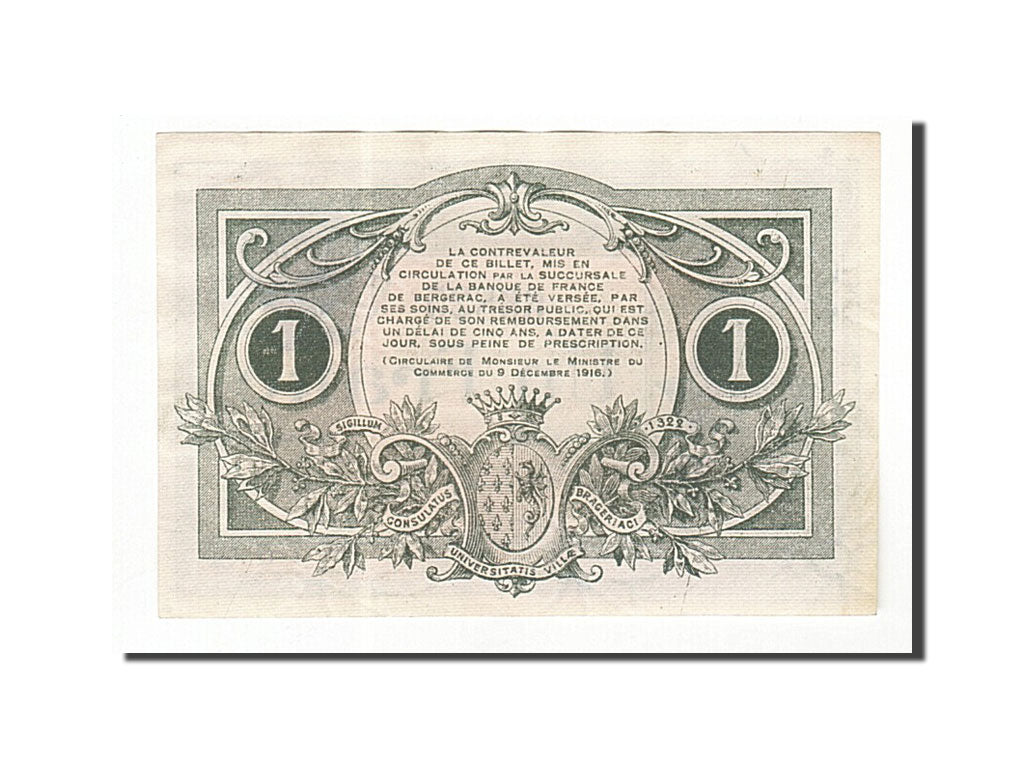 Billet, France, Bergerac, 1 Franc, 1917, SUP+, Pirot:24-27