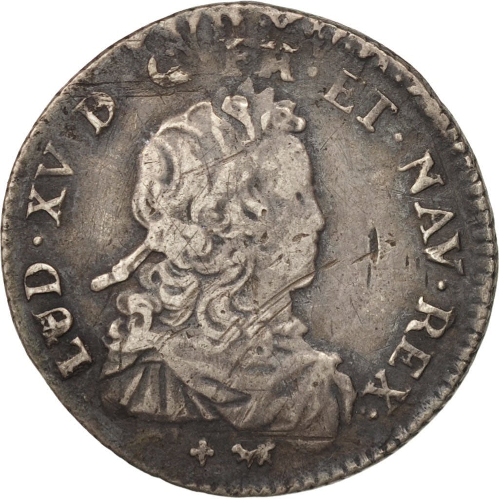 France, Louis XV,1/6 Ecu de France, 1721, Paris, TB, Argent, Gadoury:297