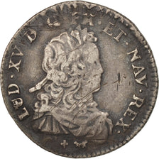 France, Louis XV,1/6 Ecu de France, 1721, Paris, TB, Argent, Gadoury:297