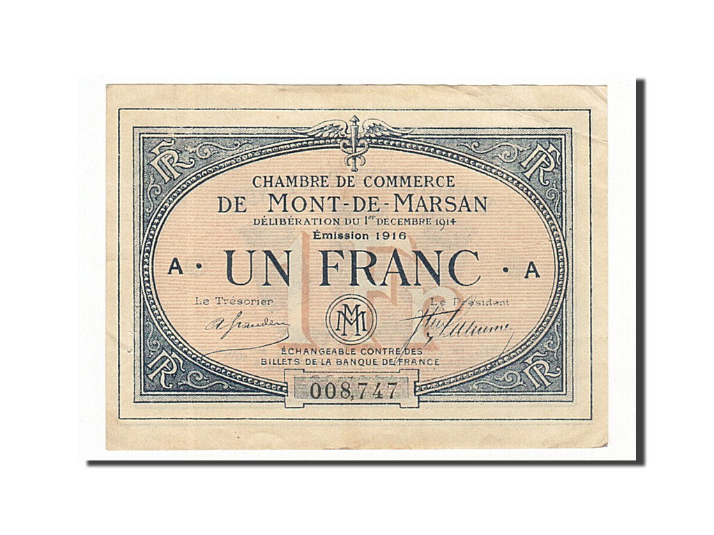 Billete, 1 Franc, Pirot:82-5, 1914, Francia, EBC, Mont-de-Marsan